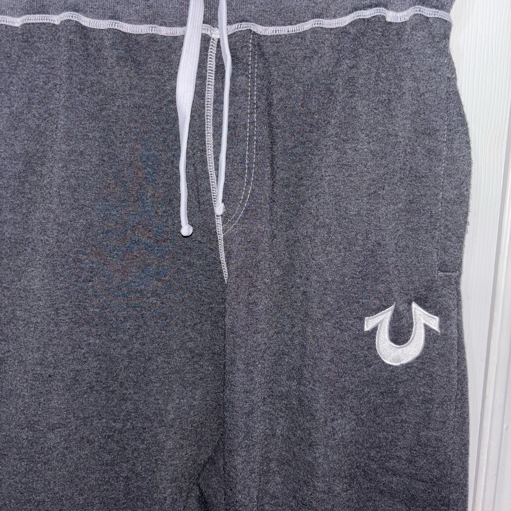 True Religion Black Sweat Joggers with White Logo - Picture 5 of 7